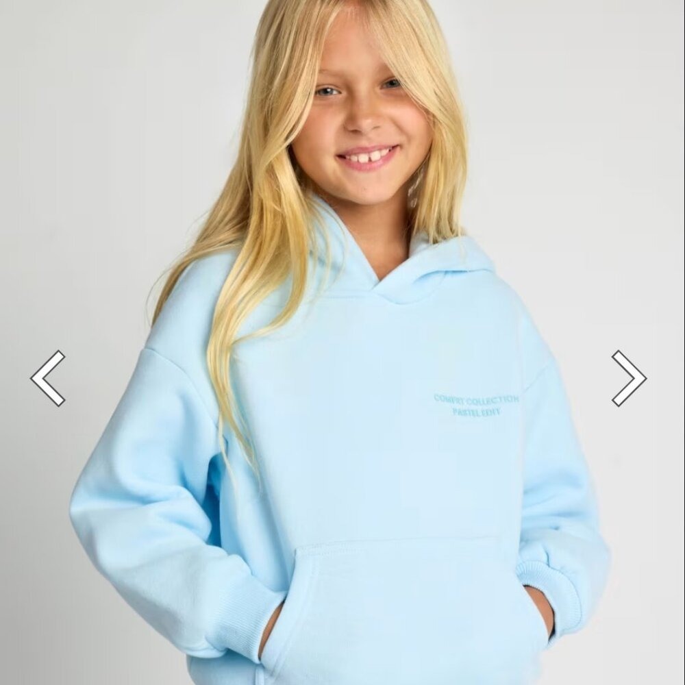 Comfrt Collection Pastel Edit Hoodie Light Blue Oversized Fleece Sweatshirt‎